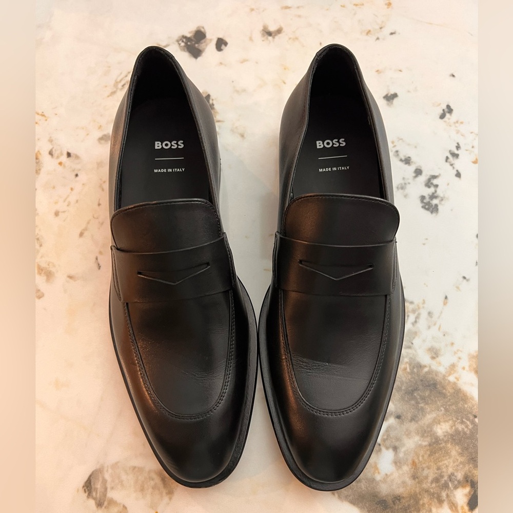 BOSS Men's Black Derreck Penny Loafer US size-6